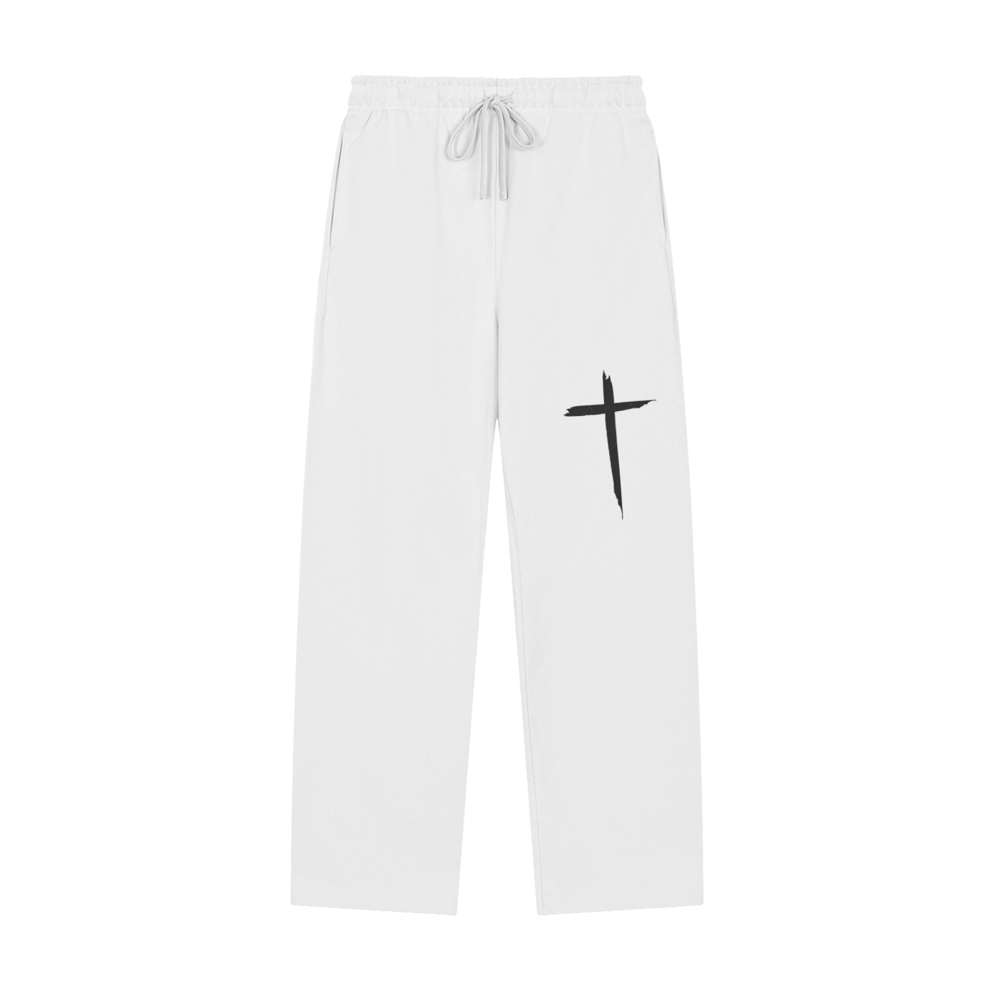 White Cross Baggy Sweatpants