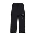 Black Cross Baggy Sweatpants